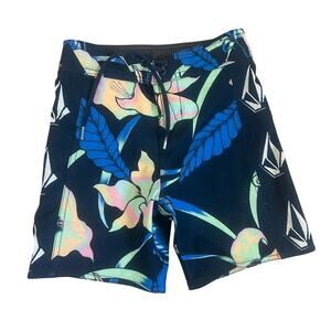 Volcom Boys Floral Board Shorts – Size 5 – Tropical Swim Trunks